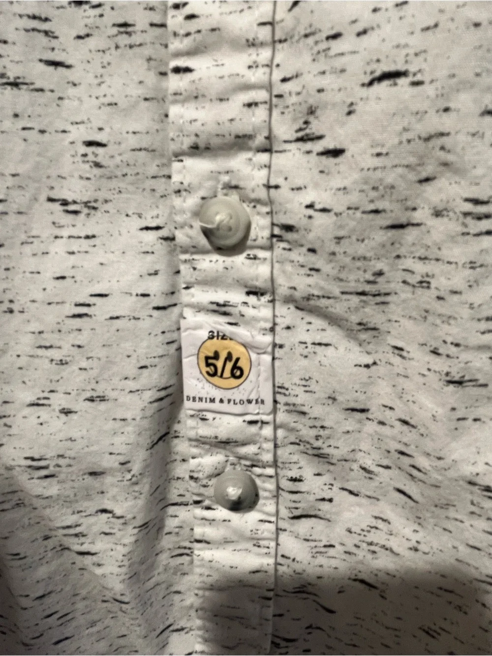 Boys White Speckled Button-Up Shirt by Denim & Flower Like New
